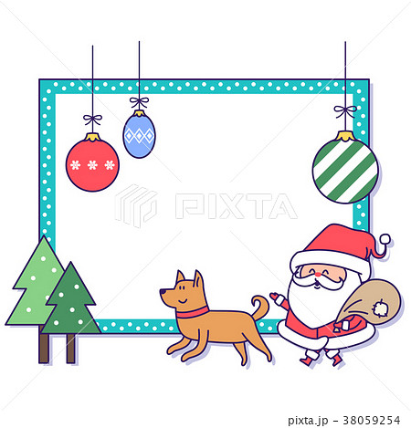 Christmas banner illustration. Vector banners with Santa Claus and gold puppy isolated on white. 024 Christmas banner illustration. Vector banners with Santa Claus and gold puppy isolated on white. 024 38059254
