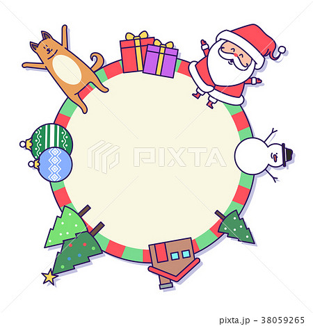 Christmas banner illustration. Vector banners with Santa Claus and gold puppy isolated on white. 039 38059265