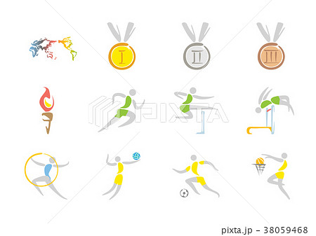 Simple linear pictogram, Olympic concept set 001 38059468