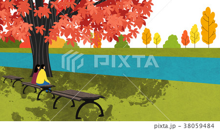 Vector of autumn landscape, colorful background 011 38059484