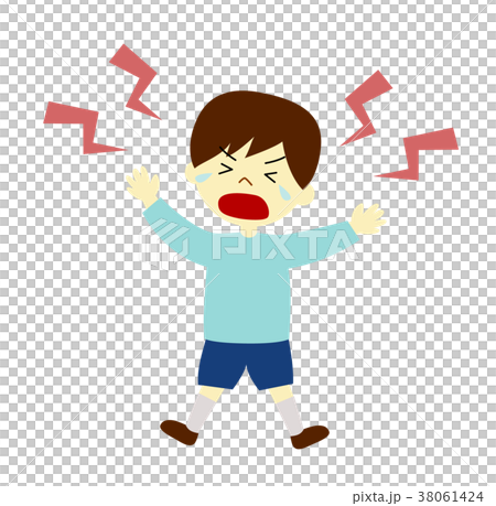男の子　泣き叫ぶ 38061424