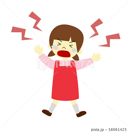 女の子　泣き叫ぶ 38061425