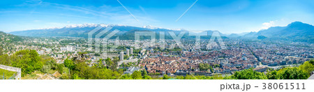 Panorama view of Grenoble, France 38061511