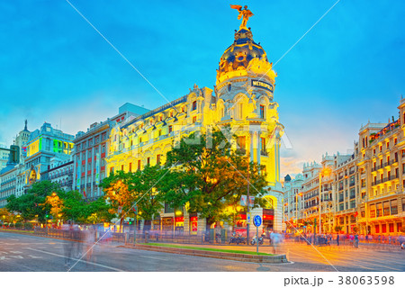 Gran Via Street in Madrid 38063598