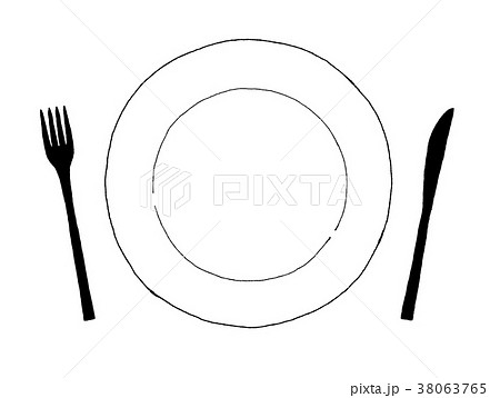 皿とナイフ フォークのイラスト素材 38063765 Pixta