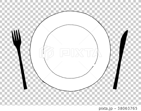 皿とナイフ フォークのイラスト素材 38063765 Pixta