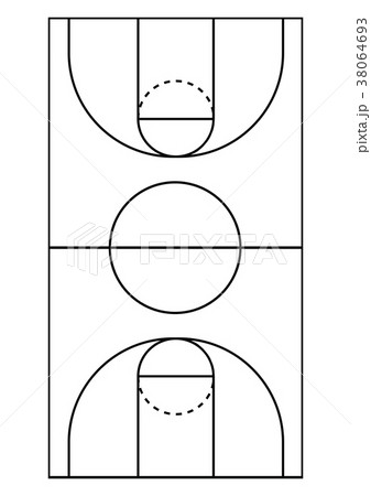 Vertical basketball court line vector 38064693