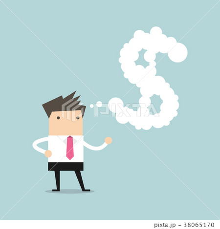 Businessman thinking about money. 38065170