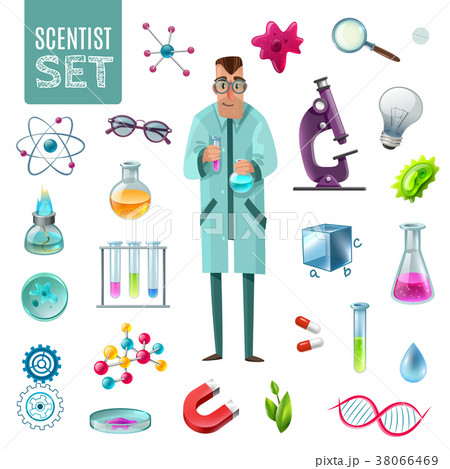 Science Icons Cartoon Set Science Icons Cartoon Set 38066469