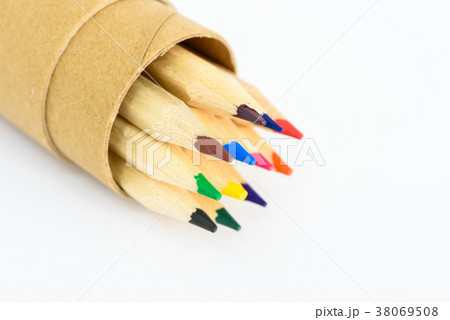 Color pencils isolated on white background. Color pencils isolated on white background. 38069508
