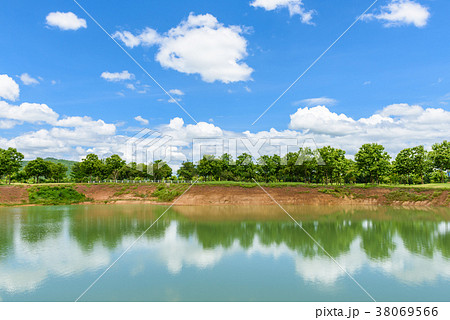 Golf course with blue sky 38069566