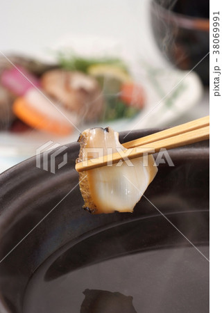 たこ　たこしゃぶ　鍋物　湯気　鍋物イメージ　食べ物　魚介類 38069991