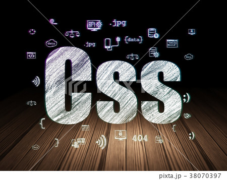 Software concept: Css in grunge dark room Software concept: Css in grunge dark room 38070397