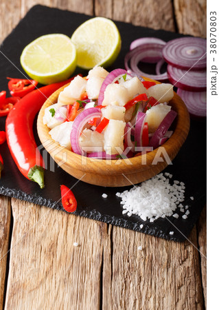 South American ceviche of fish cod with onions 38070803