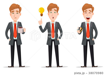 Set with handsome businessman in suit 38070980