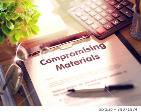 Compromising Materials - Text on Clipboard. 3D. 38071874