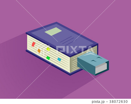 Book Flash Drive Electronic Learning Illustration 38072630