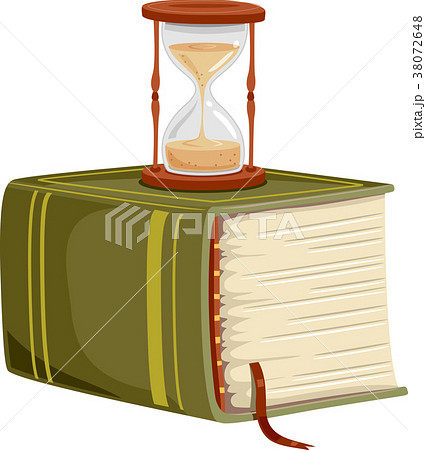 Thick Book Hour Glass Illustration Thick Book Hour Glass Illustration 38072648