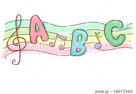 Music Sheet Alphabet Song Illustration 38072660