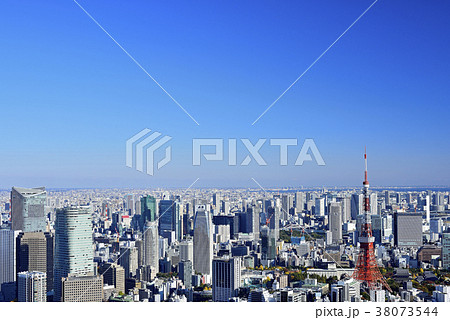 東京　都市風景　東京タワー 38073544