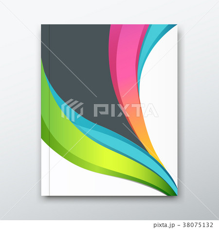 Cover book report name paper colorful curve design 38075132