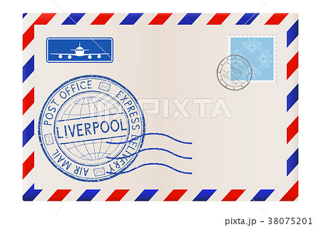 International mail envelope with LIVERPOOL blue International mail envelope with LIVERPOOL blue 38075201