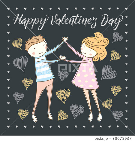 Vector couple celebrating Valentine Day 38075937