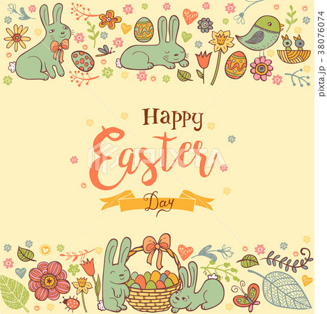 Cute Easter background Cute Easter background 38076074