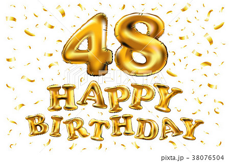 Happy birthday 48 years brilliant gold balloons 38076504