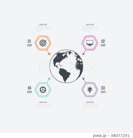 Vector illustration infographics 4 options 38077201