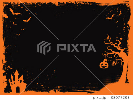 Halloween element temple with border, background 38077203