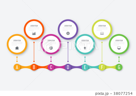 Business infographic template with 7 steps 38077254