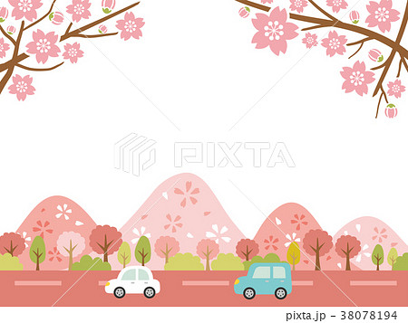 春の行楽 ドライブのイラスト素材 38078194 Pixta