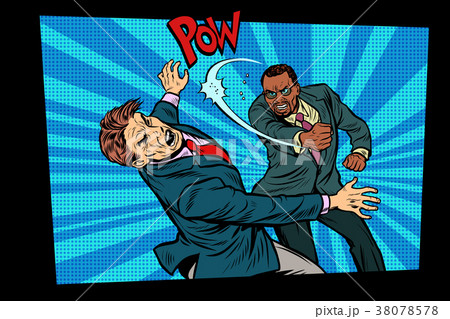 beating two fighting men, strong punch beating two fighting men, strong punch 38078578