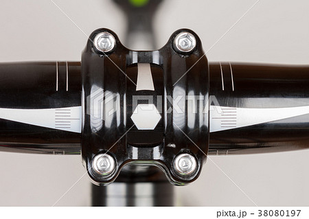 Bike handlebars, close up view, studio photo 38080197