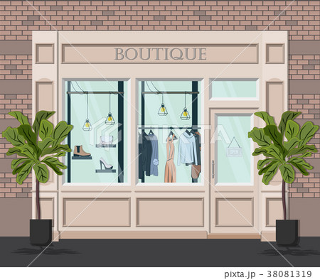 Graphic vector facade vintage boutique. Detailed Graphic vector facade vintage boutique. Detailed 38081319