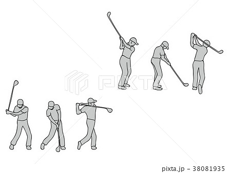 ゴルフプレーヤーのイラストのイラスト素材