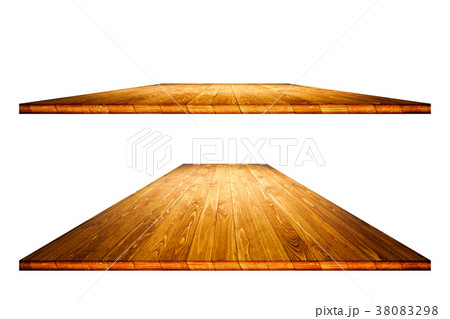 Empty wooden table with clipping mask 38083298