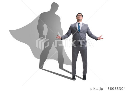 Businessman with aspiration of becoming superhero Businessman with aspiration of becoming superhero 38083304