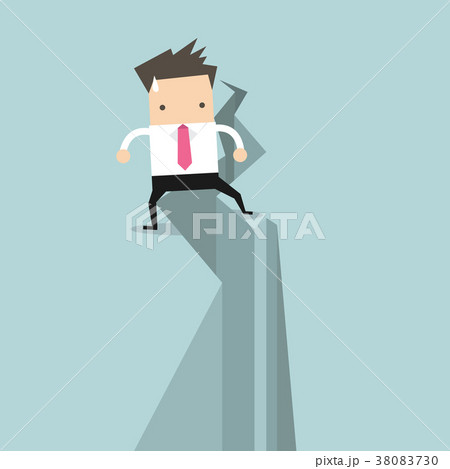 Businessman standing on earthquake ground crack. 38083730