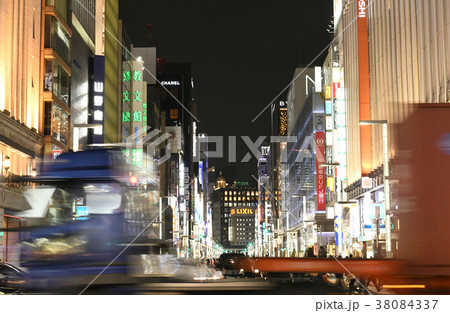日本の東京都市景観 銀座の街並み 日本の東京都市景観 銀座の街並み 38084337