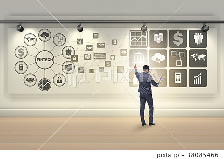 Businessman in financial technology fintech 38085466