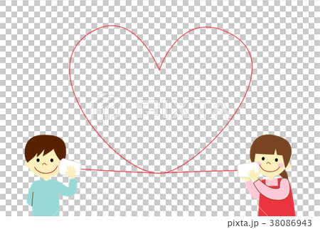 子供　糸電話 38086943