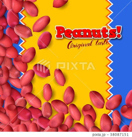 Arachis or peanuts background with red scattered 38087151