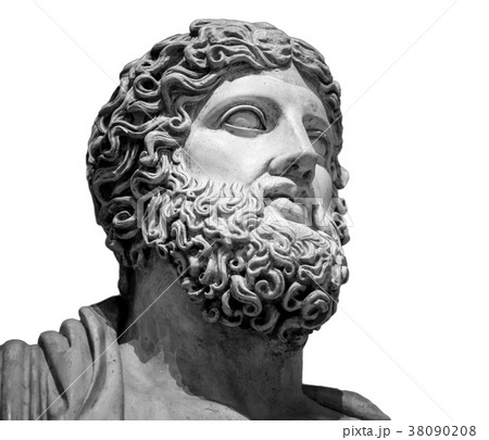 Head and shoulders detail of the ancient sculpture Head and shoulders detail of the ancient sculpture 38090208