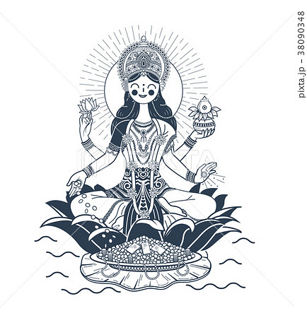 godess Laxmi  silhouette 38090348