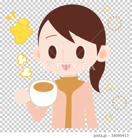 生姜紅茶を飲む女性　温活　冷え対策 38090413