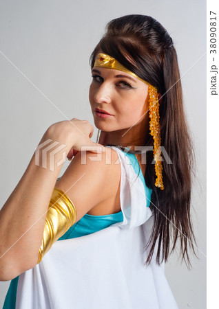 Attractive girl in Ancient Egyptian Cleopatra role Attractive girl in Ancient Egyptian Cleopatra role 38090817