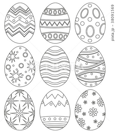 Black and white easter egg collection set poster. 38091569