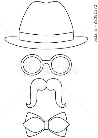 Icon man avatar element set hat mustache bow tie. 38091572